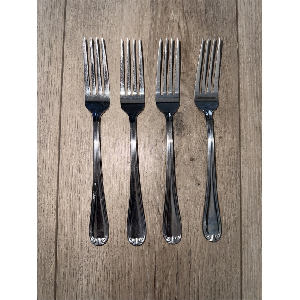 4 PCs Dinner‎ Forks Reed & Barton COLBY Stainless China 8 1/8"